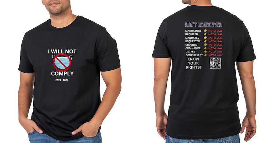 t-shirt front and back