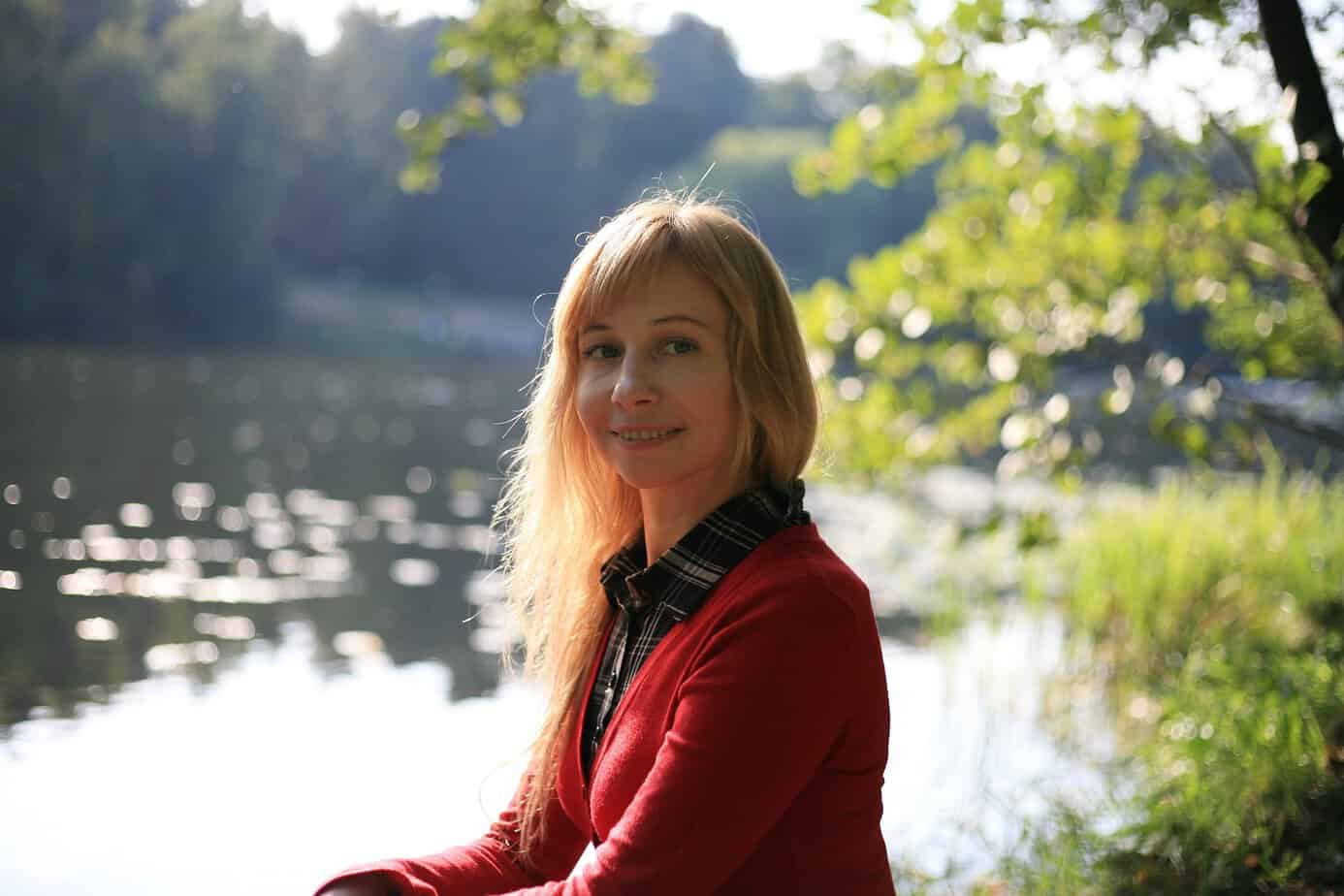 Woman outdoors feeling hopeful and restored
